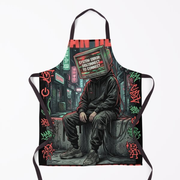 Item preview, Disconnect To Connect - Retro Cyberpunk Monitor Streetwear designed and sold by Noah-Gallery.