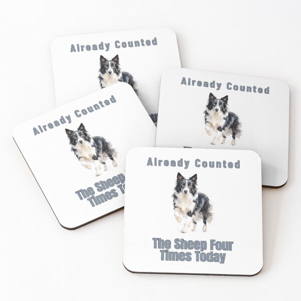 Item preview, Border Collie Counting Sheep Funny Insomnia Watercolour Tee designed and sold by NatureUnleashed.