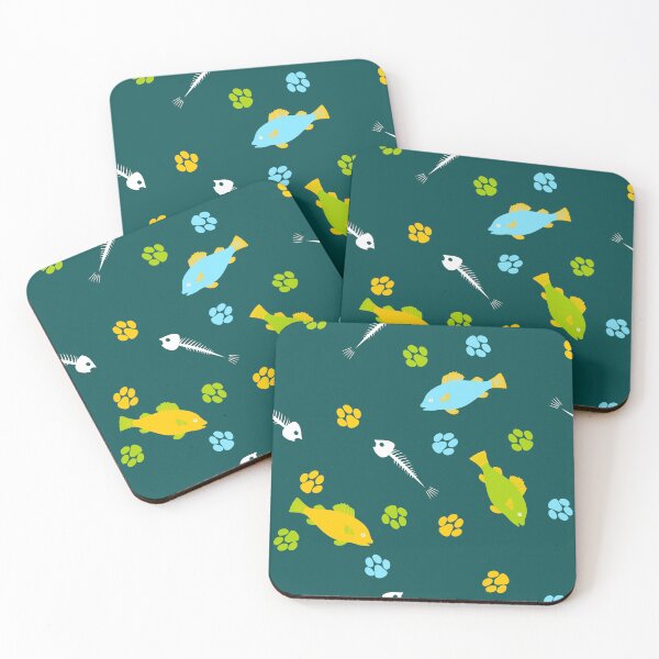 Item preview, cat paw prints and fish  designed and sold by ReflectedCrafts.