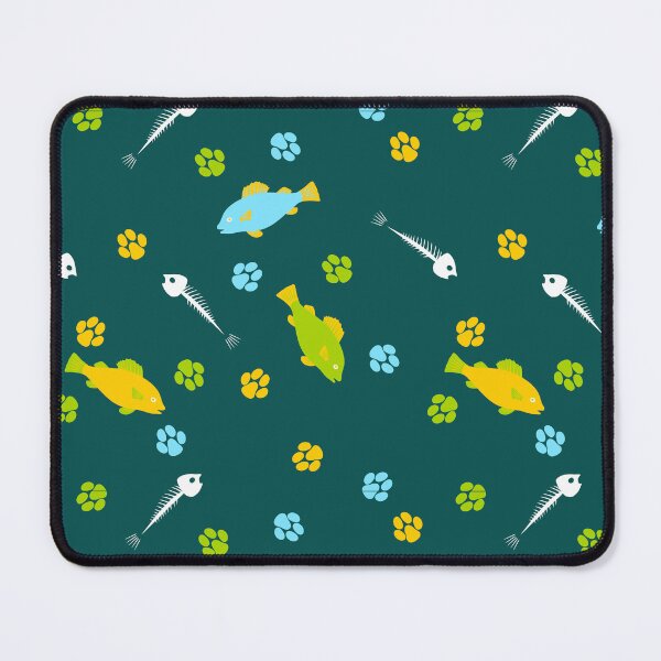 Item preview, cat paw prints and fish designed and sold by ReflectedCrafts.