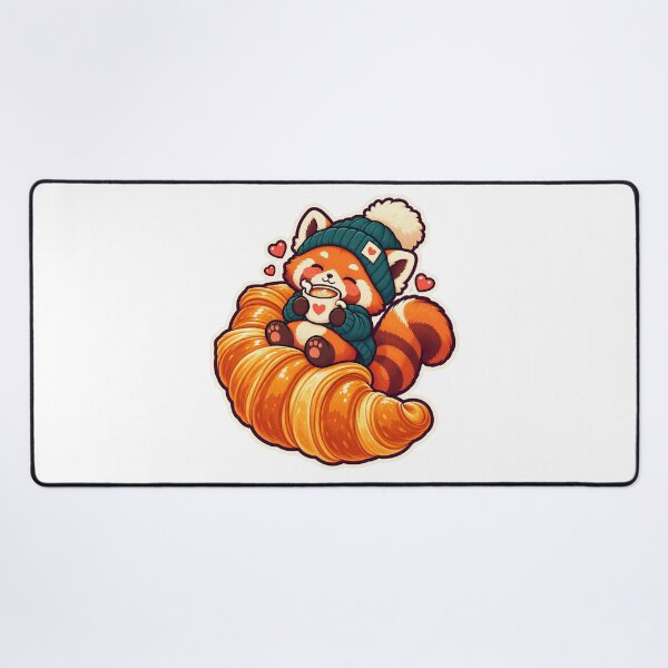 Item preview, Red Panda Coffee Croissant designed and sold by StickyJoyStudio.