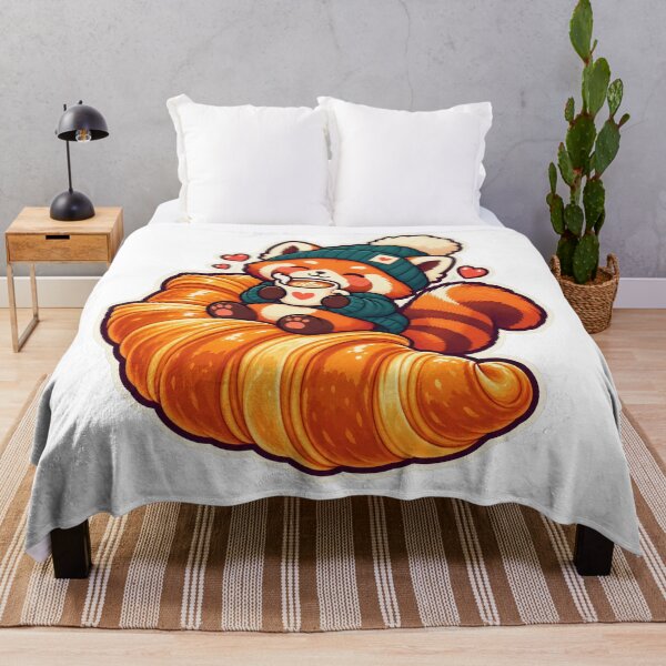 Item preview, Red Panda Coffee Croissant designed and sold by StickyJoyStudio.