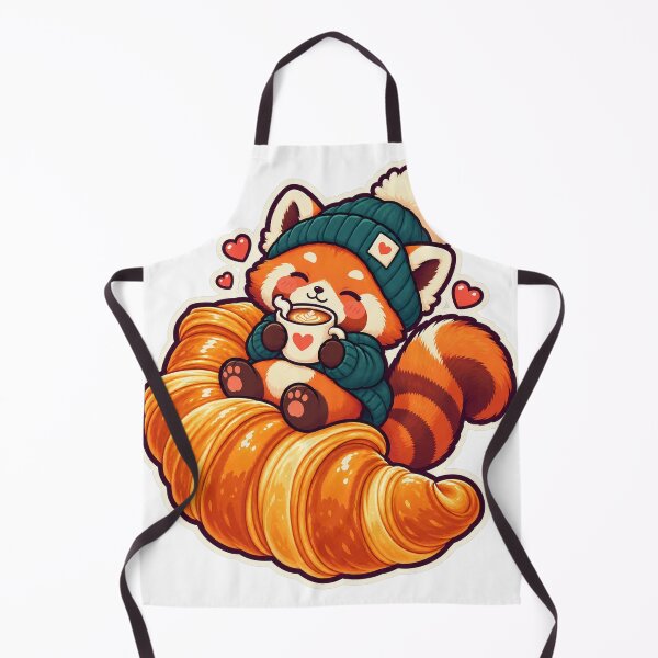 Item preview, Red Panda Coffee Croissant designed and sold by StickyJoyStudio.