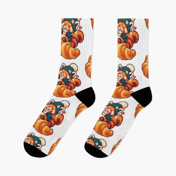Item preview, Red Panda Coffee Croissant designed and sold by StickyJoyStudio.