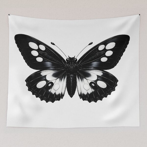 Item preview, Beautiful Black and White Butterfly Illustration designed and sold by AmirArtisanVibe.