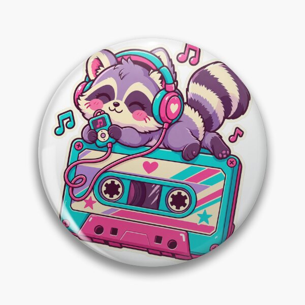 Item preview, Raccoon Cassette Grooves designed and sold by StickyJoyStudio.