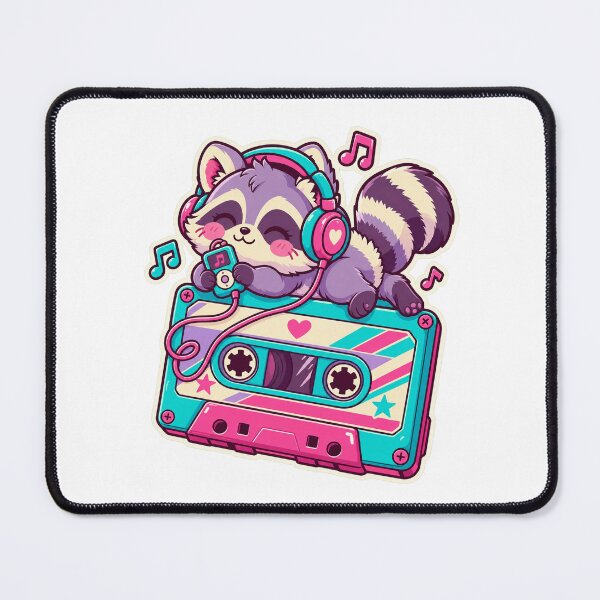 Item preview, Raccoon Cassette Grooves designed and sold by StickyJoyStudio.