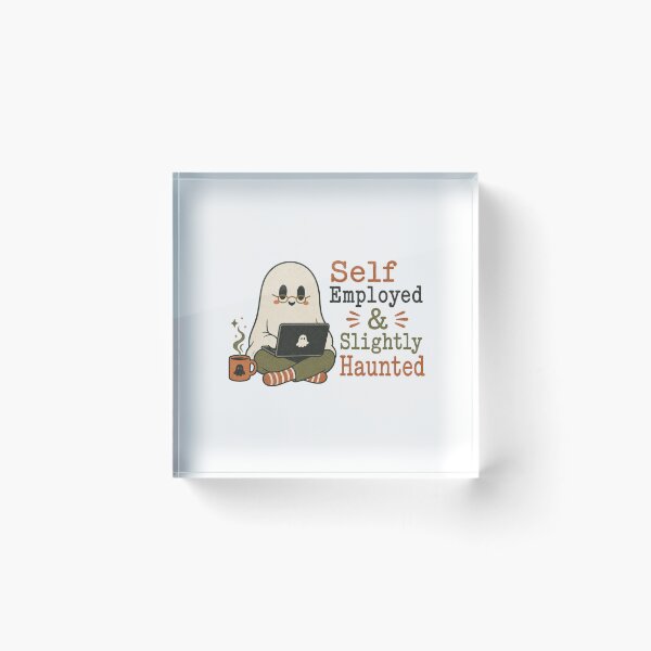 Item preview, Self Employed & Slightly Haunted Shirt, Vintage Ghost Comfort Colors® Tee, Funny Freelancer Halloween Graphic designed and sold by TshirtsLabs.
