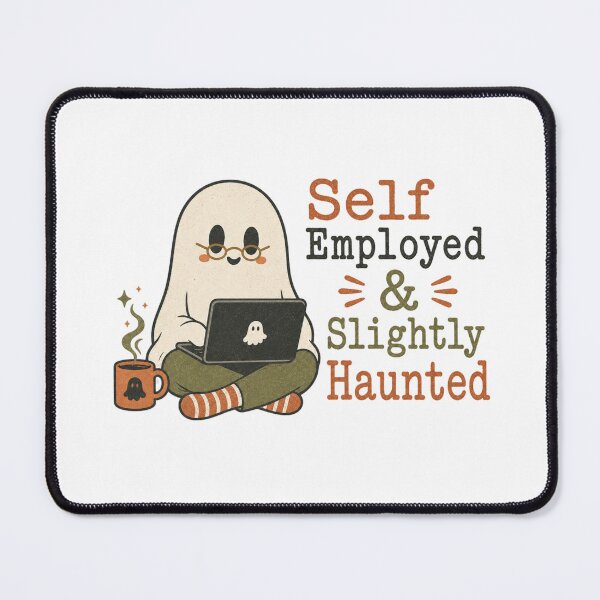 Item preview, Self Employed & Slightly Haunted Shirt, Vintage Ghost Comfort Colors® Tee, Funny Freelancer Halloween Graphic designed and sold by TshirtsLabs.