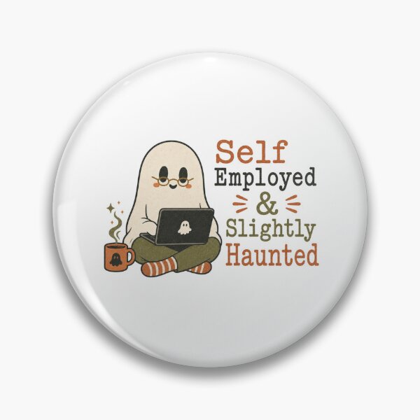 Item preview, Self Employed & Slightly Haunted Shirt, Vintage Ghost Comfort Colors® Tee, Funny Freelancer Halloween Graphic designed and sold by TshirtsLabs.