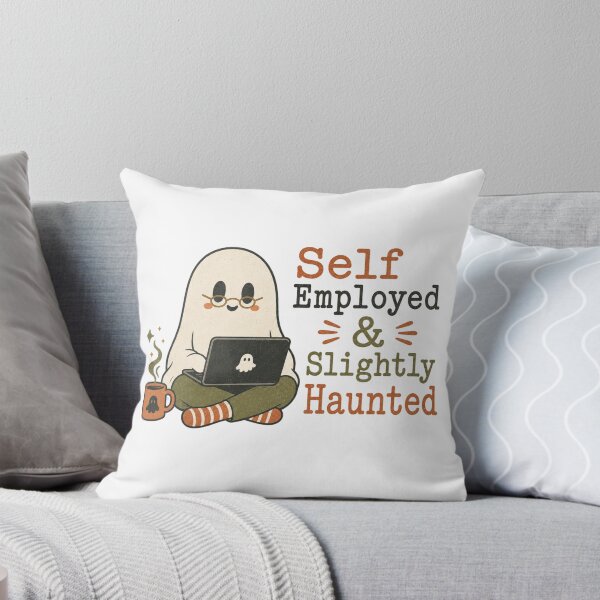 Item preview, Self Employed & Slightly Haunted Shirt, Vintage Ghost Comfort Colors® Tee, Funny Freelancer Halloween Graphic designed and sold by TshirtsLabs.