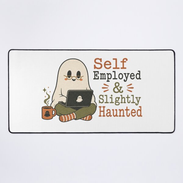 Item preview, Self Employed & Slightly Haunted Shirt, Vintage Ghost Comfort Colors® Tee, Funny Freelancer Halloween Graphic designed and sold by TshirtsLabs.
