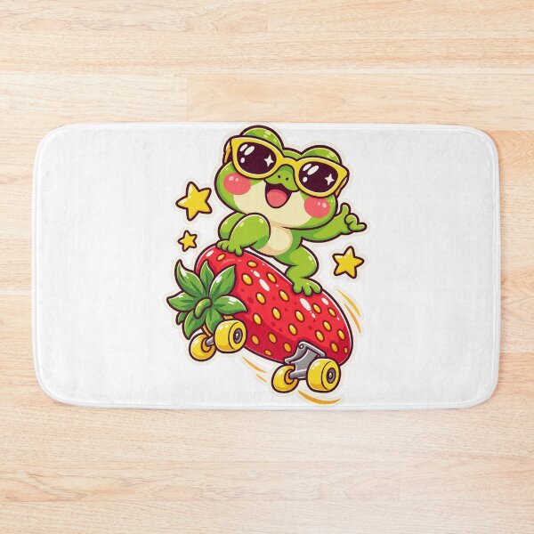 Item preview, Frog Skater Strawberry designed and sold by StickyJoyStudio.