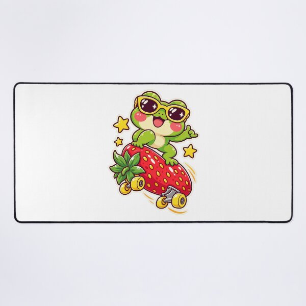 Item preview, Frog Skater Strawberry designed and sold by StickyJoyStudio.