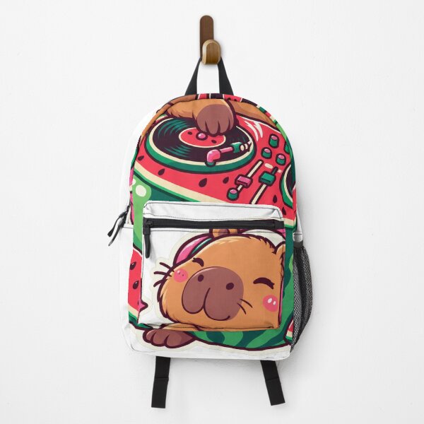 Item preview, Capybara DJ Watermelon designed and sold by StickyJoyStudio.