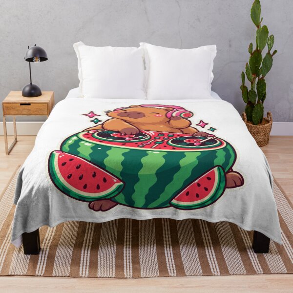 Item preview, Capybara DJ Watermelon designed and sold by StickyJoyStudio.