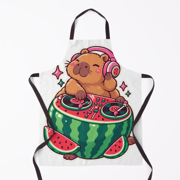 Item preview, Capybara DJ Watermelon designed and sold by StickyJoyStudio.