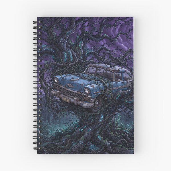 Item preview, Flying Blue Car in Enchanted Whomping Willow Tree - Magical Fantasy Art designed and sold by KreonaTime.
