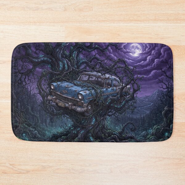 Item preview, Flying Blue Car in Enchanted Whomping Willow Tree - Magical Fantasy Art designed and sold by KreonaTime.