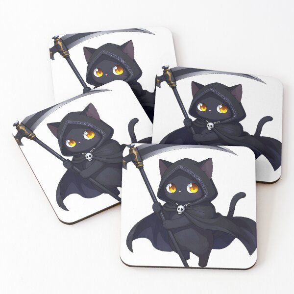 Item preview, Black Cat Reaper with Scythe designed and sold by IllumeInk.