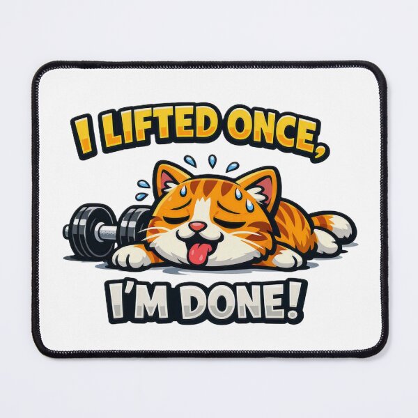 Item preview, Funny Gym Cat – Workout Complete, Nap Mode Activated - Sarcastic Gym Cat Lover Design designed and sold by AYACHI90.