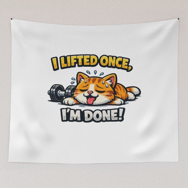 Item preview, Funny Gym Cat – Workout Complete, Nap Mode Activated - Sarcastic Gym Cat Lover Design designed and sold by AYACHI90.