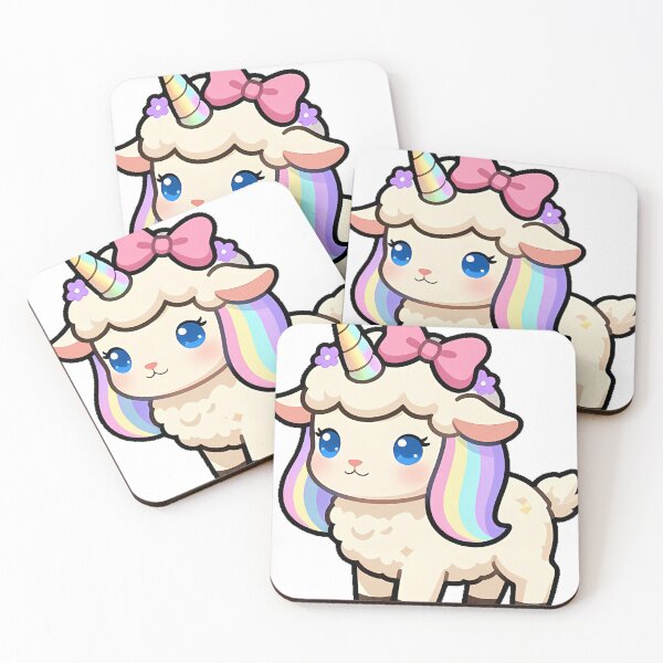 Item preview, Unicorn Lamb with Pastel Bow designed and sold by pumsquare.