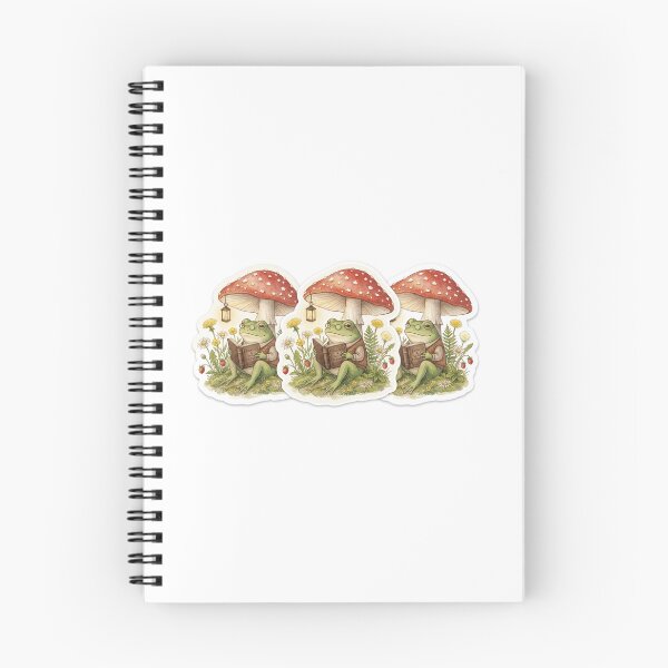 Item preview, ⁠Cottagecore Frog Reading Book Cute Floral Sticker⁠ designed and sold by Julia9632.