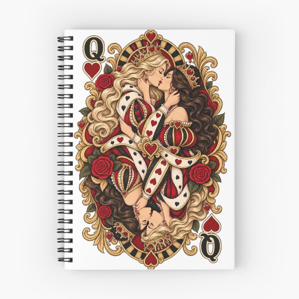 Item preview, Two Queens of Hearts – Romantic Vintage Playing Card designed and sold by ChicClicker.