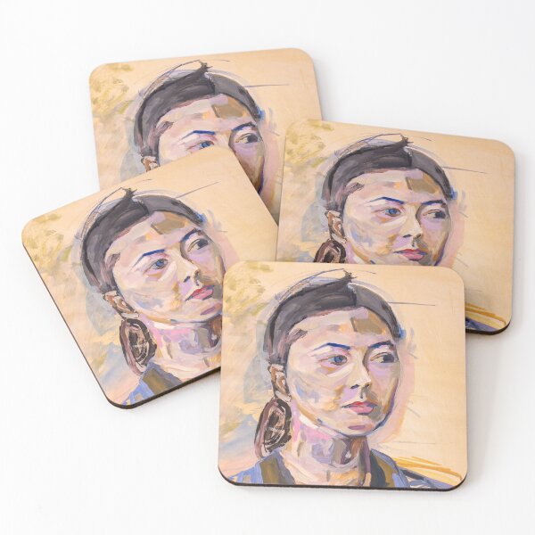 Item preview, Expressive Portrait in Pink and Blue designed and sold by MihaitaStudio.