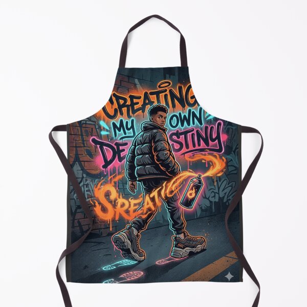 Item preview, Creating My Own Destiny - Urban Streetwear Graffiti Puffer Jacket Art designed and sold by Noah-Gallery.