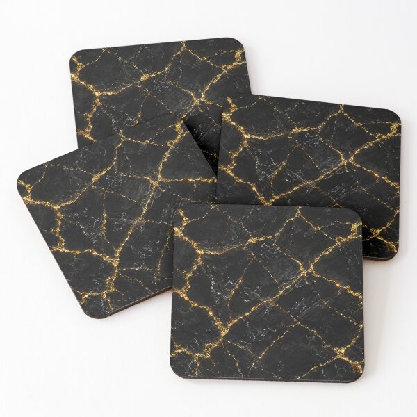 Item preview, Black marble with golden cracks designed and sold by ZYVARENNE.