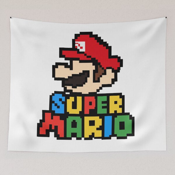 Item preview, Super Mario face pixel art  designed and sold by Shiningsticker8.