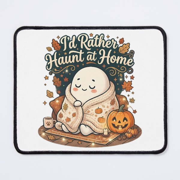 Item preview, I'd Rather Haunt at Home - Cute Cozy Ghost Fall Sticker designed and sold by Lu7u.
