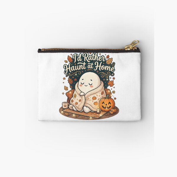 Item preview, I'd Rather Haunt at Home - Cute Cozy Ghost Fall Sticker designed and sold by Lu7u.