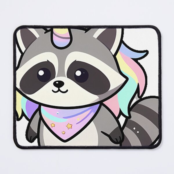 Item preview, Unicorn Raccoon with Star Bandana designed and sold by pumsquare.