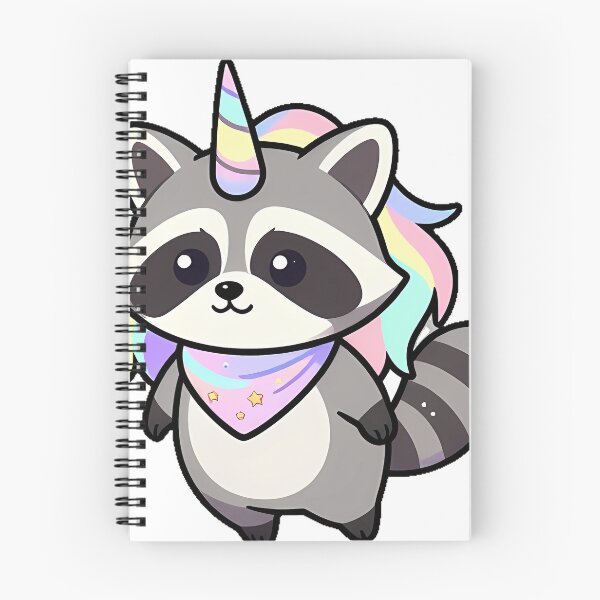 Item preview, Unicorn Raccoon with Star Bandana designed and sold by pumsquare.