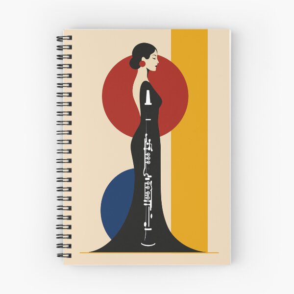 Item preview, Clarinet Nocturne | Elegant Clarinetist Art Print | Art Deco Music Art | Female Musician Print designed and sold by Studio pod Burom.