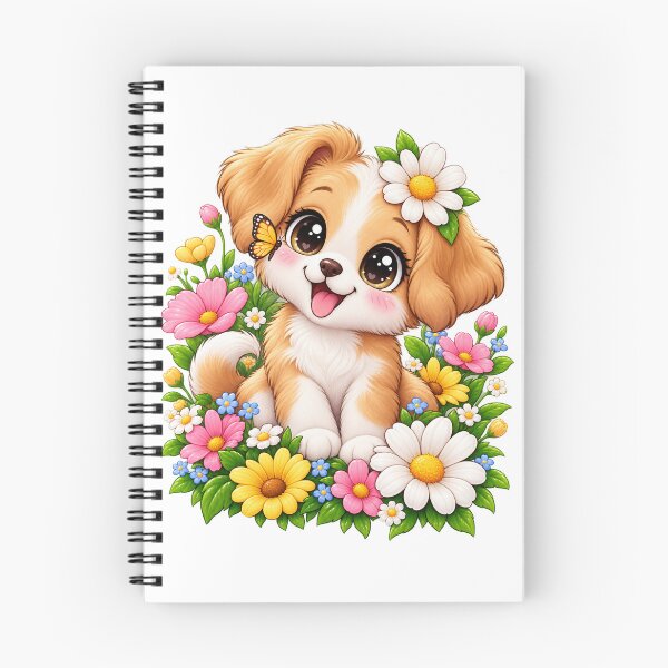 Item preview, Puppy in Flowers – Cute Kawaii Dog designed and sold by JPCuteDesign.