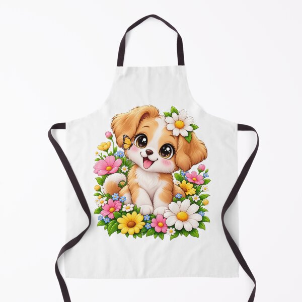 Item preview, Puppy in Flowers – Cute Kawaii Dog designed and sold by JPCuteDesign.