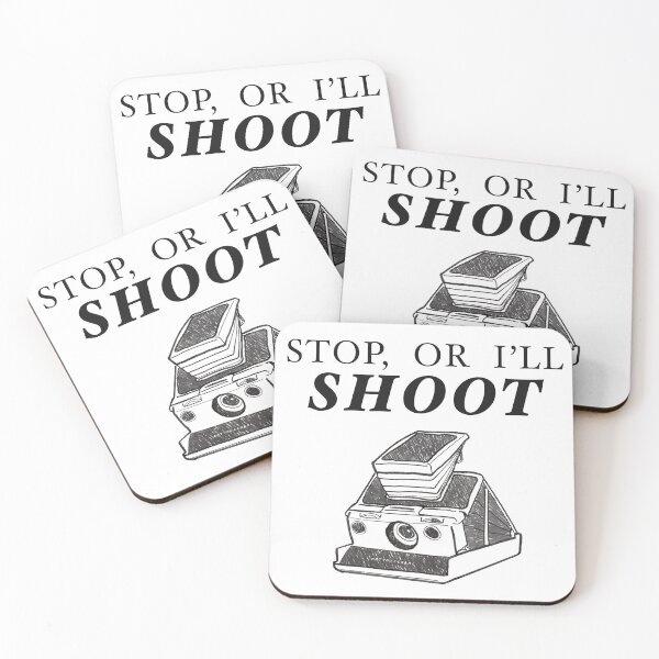 Item preview, Stop, Or I’ll Shoot (SX-70/Black) designed and sold by art you cereal?!.