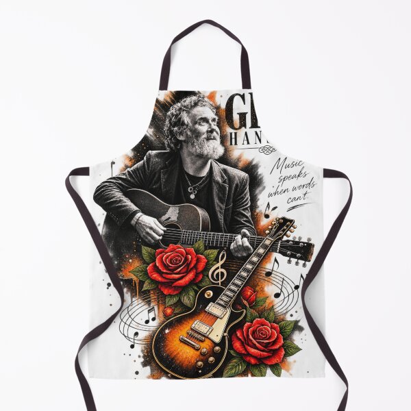 Item preview, glen hansard A bold and artistic tribute design inspired by Glen Hansard, combining guitars, roses, and musical notes in a dramatic rock inspired composition designed and sold by OSAMA MO.
