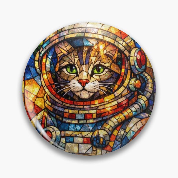 Item preview, Stained Glass Cat Art Colorful Cosmic Feline designed and sold by Ink-verse-.