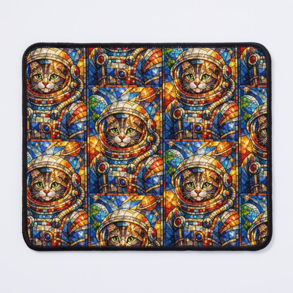 Item preview, Stained Glass Cat Art Colorful Cosmic Feline designed and sold by Ink-verse-.