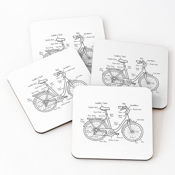 Item preview, Anatomy Of A Bicycle Diagram Cycling Parts Guide Illustration designed and sold by cutepid.