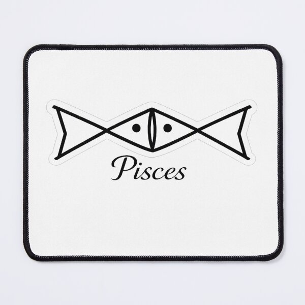 Item preview, Pisces zodiac sign in black and white modern design designed and sold by wallartofmio.