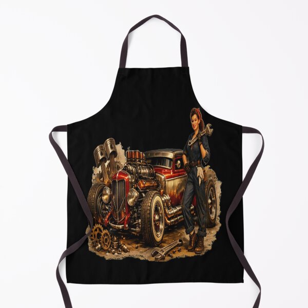 Item preview, Vintage Hot Rod Mechanic – Retro Garage Pin-Up designed and sold by TroviTutto.