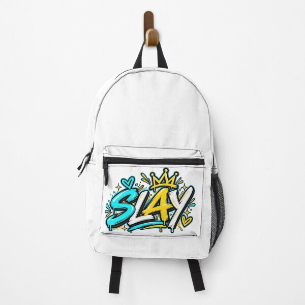 Item preview, SLAY – Bold Cyan Gold Gen Z Graffiti T-Shirt Design designed and sold by LarkLeaf.