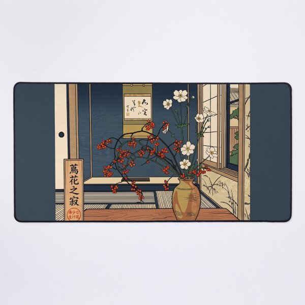 Item preview, Ukiyo-e Anemone & Bittersweet Ikebana Art designed and sold by conohitoAI-ArtGallery.