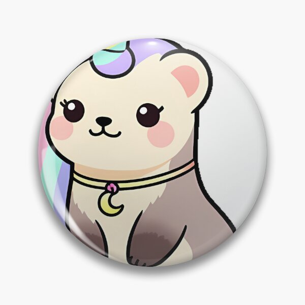 Item preview, Unicorn Ferret with Crescent Charm designed and sold by pumsquare.